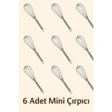 Mikasso 6 Adet Çırpıcı Modelli Çay Kaşığı Mini Karıştıcı Çırpma Teli Çelik 5 Cn Gıda ile Temas Güvenlidir. E