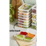 Mikasso 6 Adet Dondurulmuş Mini 4 Bölmeli Öğünlük Sebze Saklama Kabı Et Tavuk Suyu Kıyma Buzluk Organizer Pl