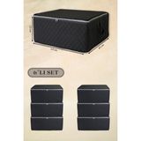 Mikasso 6 Adet Gri Kapitone Desenli Büyük Boy Hurç - 65X45X22CM Tela 65 x 46 Gri Tr