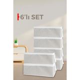 Mikasso 6 Adet Hurç Baskılı Hurç 50 x 30X 20 cm Yastık Kıyafet Battaniye Hurcu Tela 50 x 30 Gri Tr