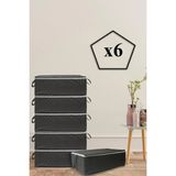 Mikasso 6 Adet Kapitone Desenli Bazaaltı Hurç 60X40X22(GRİ) Tela 60 x 40 Gri Tr