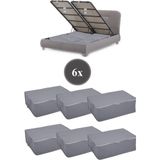 Mikasso 6 Adet Kapitoneli Baza Altı Hurç 60X40X22 (Antrasit) Tela 60 x 40 Gri Tr