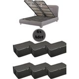 Mikasso 6 Adet Kapitoneli Baza Altı Hurç 60X40X22 (Gri) Tela 60 x 40 Gri Tr