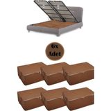 Mikasso 6 Adet Kapitoneli Baza Altı Hurç 60X40X22 (Taba) Tela 60 x 40 Kahverengi Tr