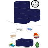 Mikasso 6 Adet Lacivert Bazaaltı Hurç 60X40X22(LACİVERT) Tela 64 x 46 Lacivert Tr