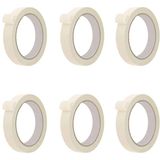 Mikasso 6 Adet Maskeleme Bandı Boya Bandı 18MM x 25 Metre Kağıt Bant Beyaz