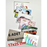 Mikasso 6 Adet Resim Defteri 17X24 cm - Toplam 180 Beyaz Sayfa Karton Spiralli Çizgisiz 96 Yaprak Orta Boy Ç - Çok Renkli