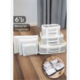 Mikasso 6 Lı Bavul Içi Seyahat Çantası Beyaz Tr