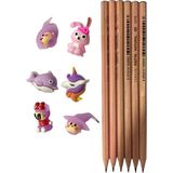 Mikasso 6 Lı Kurşun Kalem 6 Lı Kalem Başlığı Set Çok Renkli