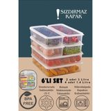Mikasso 6 Lı Set Sızdırmaz Fresh Saklama Kabı 2 Adet 3000ML 4 Adet 1400ML - Şeffaf - Buzdolabı Düzenleyici P