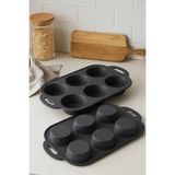 Mikasso 6 Lı Silikon Airfryer Muffin Kek Kalıbı Silikon Gri