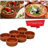 Mikasso 6 Lı Toprak Güveç Sütlaç Kabı Toprak Kahverengi