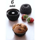 Mikasso 6 Lı Yıkanabilir Mini Kek Muffin Pişirme Kalıbı, Silikon Muffin, Cupcake Kalıbı Karma Renk Silikon K