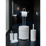 Mikasso 6 Parça Banyo Seti Metal Stantlı Çöp Kovalı Wc Kağıtlık ve Tuvalet Fırçası Katı - Sıvı Sabunlu Metal - Çok Renkli