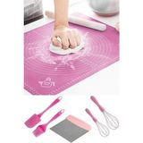 Mikasso 6 Parça Sunum Hazırlama Silikon Hamur Açma Matı,silikon Çırpıcı, Spatula, Fırça Mutfak Hazırlık Seti