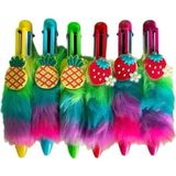 Mikasso 6 Renk Yazan Çoklu Tüylü Tükenmez Kalem Ballpoint Pen Ten Colors - Çeşit Seçmeli 1 Adet Mavi - Çok Renkli