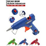 Mikasso 60 Watt Sıcak Silikon Çekme Eritme Şeffaf Mum Yapıştırıcı Mavi