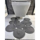 Mikasso 60 x 65 Ölçülerinde Jüt Klozet Önü Paspası Hediyelik Çeyizlik Jüt Gri - Çok Renkli