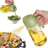 Mikasso 600 ml Sprey ve Normal Dökme Yağdanlık Limon Sirke Sos Vs Püskürtücü Çok Amaçlı Cam Sprey Şişe Yeşil
