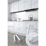 Mikasso 60X500 cm Mermer Desenli Yapışkanlı Folyo-Mutfak, Banyo ve Mobilya Kaplama Yenileme Kolay Uygulama B - Çok Renkli