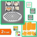 Mikasso 61 Bölmeli Mantı Kalıbı Pratik + Pasta Hamur Şekillendirici Kesici Kazıyıcı Dekorasyonu - 2li Set F5