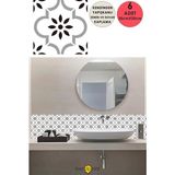 Mikasso 6ADET 20CM×20CM Kendinden Yapışkanlı Pvc Stickr Duvar Zemin Kaplama Mutfak Banyo Dekorsyn Beyaz - Çok Renkli
