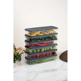 Mikasso 6'lı (6 x 1170 Ml) Buzdolabı Organizer Mikrodalga ve Difrize Uygun Saklama Kabı Antrasit Plastik Tr