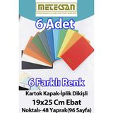 Mikasso 6'lı Karışık Renkli Özel Üretim Not Defterleri Noktalı 70 gr Ivory Iç Kağıt Dokulu Karton Kapak Kart - Çok Renkli
