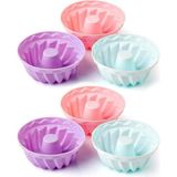 Mikasso 6lı Silikon Kek Kalıbı Göbekli Muffin Cupkek Silikon Kalıp Silikon Pembe