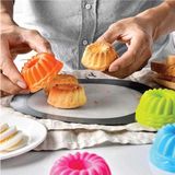 Mikasso 6'lı Silikon Küçük Muffin Kek Kalıbı %100 Yanmaz Silikon Silikon Çok Renkli