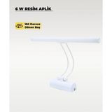 Mikasso 6W Beyaz Flüt Aplik 6500K (Beyaz Işık) Metal Beyaz - Çok Renkli