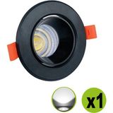 Mikasso 6W Sıva Altı Oynar Başlık GU10 Siyah Kasa Beyaz Işık LED Spot Lamba-1 Adet - Çok Renkli
