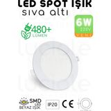 Mikasso 6W Slim LED Spot – Beyaz Işık, 490 Lümen, Beyaz Kasa, 11.8 Cm, 220V, 15000 Saat Ömür