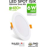 Mikasso 6W Spot LED Lamba Gömme Spot Işık 540LM Beyaz Işık Tasarruflu Tavan Dolap Ev & Iş Yeri