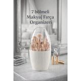 Mikasso 7 Bölmeli Makyaj Organizeri Kozmetik Banyo Düzenleyici Makyaj Fırçası Kutusu Diş Fırçası Organizer P