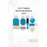 Mikasso 7 Parça Geleneksel Hamam Banyo Seti Vücut Kesesi Lif Ponza Törpü Hasır Mavi - Çok Renkli
