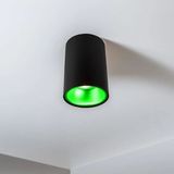 Mikasso 7 Watt Yeşil Işık GU10 Ledli, 10 Cm, Alüminyum Kasa Sıva Üstü Dekoratif Tavan Armatürü, LED Aplik Al - Çok Renkli