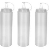 Mikasso 700 ml Şeffaf Plastik Yağlık Sosluk Şişesi 3'lü Set BPA İçermeyen Malzeme ile Ergonomik Tasarım