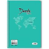 Mikasso 72 Yaprak Çizgili Spiralli Defter A4 Boy(1 Adet ) Sert Spiralli Çizgili 72 Yaprak Büyük Boy Yeşil Ok - Çok Renkli