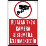 Mikasso 7/24 Güvenlik Kamerası Dekota Uyarı Levhası – Bu Alan Kamera Sistemi ile Izlenmektedir 20X30 cm