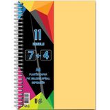 Mikasso 7+4 Ayraçlı Defter 11 Konulu 225 Yaprak 1 Adet 7 Kareli 4 Çizgili Spralli Plastik Kapak Seperatörlü - Çok Renkli