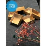 Mikasso 75 Adet 8X8X3 cm Asetat Kapaklı Kraft Kutu Düğün Nişan Kına Hediyelik Kutu Kraft 8 x 8 x 3