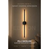 Mikasso 75 cm LED Duvar Apliği Dekoratif Modern Iç Mekan Salon Yatak Odası Koridor Aydınlatma Metal Siyah - Çok Renkli