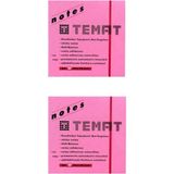 Mikasso 75 x 75 mm Fosforlu Pembe Postit - Yapışkanlı Kağıt 2'li Yapışkanlı Not Kağıdı - Çok Renkli
