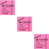 Mikasso 75 x 75 mm Fosforlu Pembe Postit - Yapışkanlı Kağıt 3'lü Yapışkanlı Not Kağıdı - Çok Renkli