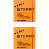 Mikasso 75 x 75 mm Fosforlu Turuncu Postit - Yapışkanlı Kağıt 2'li Yapışkanlı Not Kağıdı - Çok Renkli
