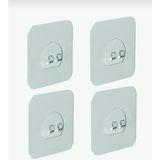 Mikasso 7×7 Süper Güçlü Yapışkanlı Banyo Askısı Yedek 4 Adet Sticker Raf Tutucu Askı Plastik Beyaz Tr