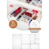 Mikasso 7'li Çekmece Içi - Dolap Içi Banyo Makyaj Takı Düzenleyici Organizer Plastik 100 x 100 Beyaz