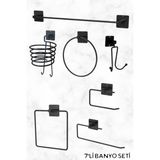 Mikasso 7'li Siyah Banyo Seti Avantajlı Banyo Mutfak Havluluk Organizer Düzenleyici Metal Siyah - Çok Renkli