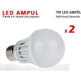 Mikasso 7W Enerji Tasarruflu LED Ampul 2 Adet - Çok Renkli
